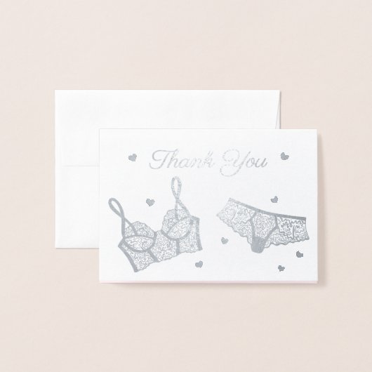 Lingerie Party Vrijgezellenfeest Foto Dank u Folie Kaarten (Voorkant met envelop)