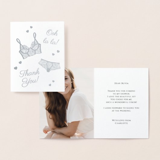 Lingerie Party Vrijgezellenfeest Foto Dank u Folie Kaarten (Display)