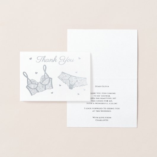 Lingerie Party Vrijgezellenfeest Foto Dank u Folie Kaarten (Display)