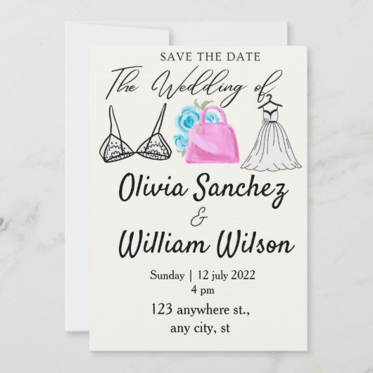 Lingerie Party with dress wedding  Kaart (Voorkant)