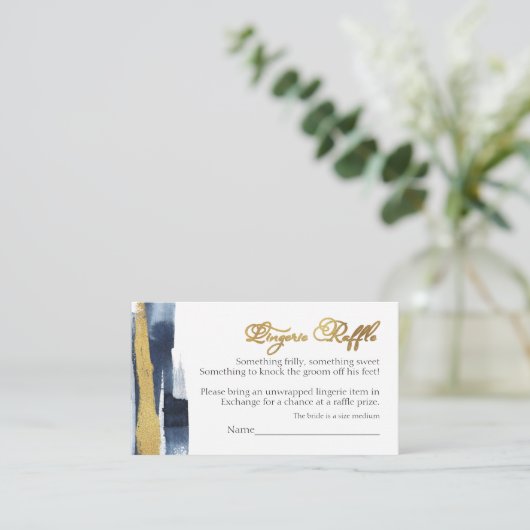 Lingerie Raffle | Abstract blauw Vrijgezellenfeest Informatiekaartje (Staand voorkant)