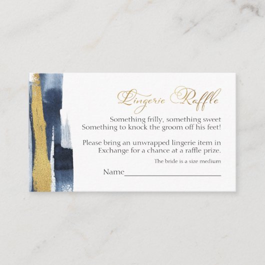 Lingerie Raffle | Abstract blauw Vrijgezellenfeest Informatiekaartje (Voorkant)