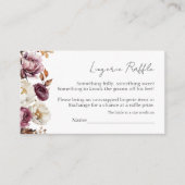 Lingerie Raffle Bourgogne Floral Herfst Vrijgezell Informatiekaartje (Voorkant)