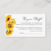 Lingerie Raffle Sunflowe Floral Herfst Vrijgezelle Informatiekaartje (Voorkant)
