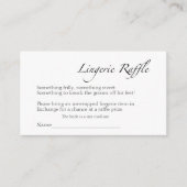 Lingerie Raffle | Zwart-wit Vrijgezellenfeest Informatiekaartje (Voorkant)