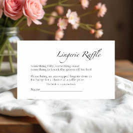 Lingerie Raffle | Zwart-wit Vrijgezellenfeest Informatiekaartje
