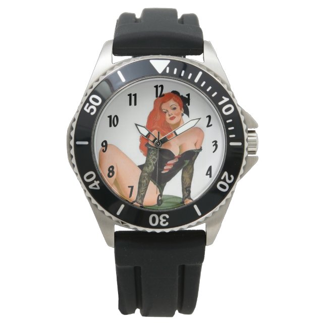 Lingerie Retro  Pinups Horloge (Voorkant)