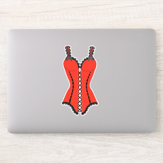 Lingerie Rood en Zwart Sticker (Computer)