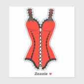 Lingerie Rood en Zwart Sticker (Vel)