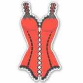 Lingerie Rood en Zwart Sticker (Voorkant)
