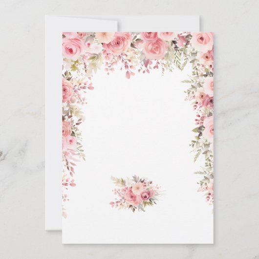 Lingerie roze bloemig Vrijgezellenfeest Kaart (Achterkant)