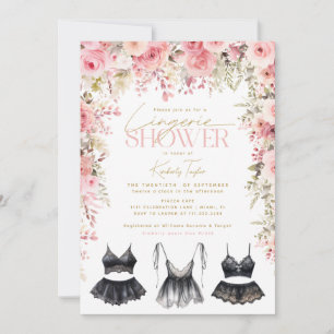 Lingerie Roze Bloemige Bruidsfeest Kaart
