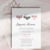 Lingerie Roze Zwart Waterverf Chic Bruidsfeest Kaart