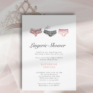 Lingerie Roze Zwart Waterverf Chic Bruidsfeest Kaart