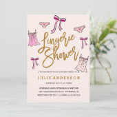 Lingerie Shower/BACHELORETTE ARTIJuitnodiging Kaart (Staand voorkant)