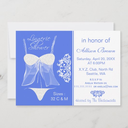 Lingerie Shower Bachelorette Party Kaart (Voorkant)