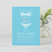 Lingerie Shower Blue Vrijgezellenfeest Kaart (Staand voorkant)