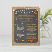Lingerie Shower Bridal Party Autumn Lace Invite Kaart (Staand voorkant)