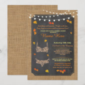 Lingerie Shower Bridal Party Autumn Lace Invite Kaart (Voorkant / Achterkant)