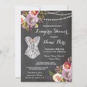 Lingerie Shower Bridal Party Chalk Floral Invite Kaart (Voorkant)