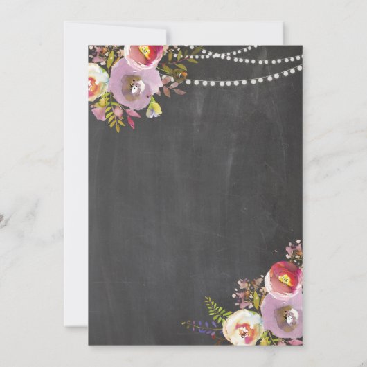 Lingerie Shower Bridal Party Chalk Floral Invite Kaart (Achterkant)
