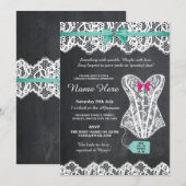 Lingerie Shower Bridal Party Chalk Lace Invite Kaart (Voorkant / Achterkant)