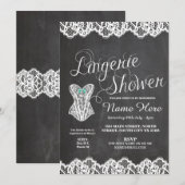 Lingerie Shower Bridal Party Corset Chalk Invite Kaart (Voorkant / Achterkant)