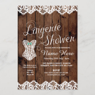 Lingerie Shower Bridal Party Corset Lace Invite Kaart
