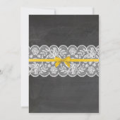 Lingerie Shower Bridal Party Gold Bow Lace Invite Kaart (Achterkant)