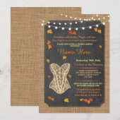 Lingerie Shower Bridal Party Herfst Corset nodigt Kaart (Voorkant / Achterkant)