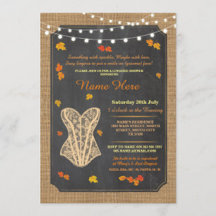 Lingerie Shower Bridal Party Herfst Corset nodigt Kaart