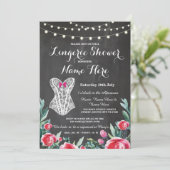 Lingerie Shower Bridal Party Red Chalk Invite Kaart (Staand voorkant)