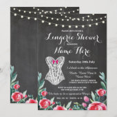 Lingerie Shower Bridal Party Red Chalk Invite Kaart (Voorkant / Achterkant)