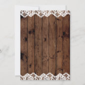 Lingerie Shower Bridal Party Wood Bow Lace Invite Kaart (Achterkant)