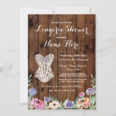 Lingerie Shower Bridal Party Wood Floral Invite Kaart (Voorkant)