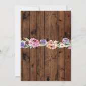 Lingerie Shower Bridal Party Wood Floral Invite Kaart (Achterkant)