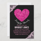 Lingerie Shower Bridal Pink Heart Lace Kaart (Voorkant)