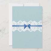 Lingerie Shower Bridal Silver Blue Glitter Invite Kaart (Achterkant)