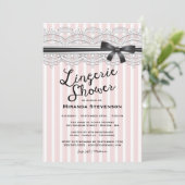 Lingerie Shower Chic Lace Garter Party Invitation Kaart (Staand voorkant)