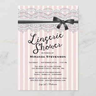 Lingerie Shower Chic Lace Garter Party Invitation Kaart