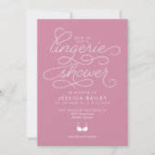 Lingerie Shower Invitation met Elegant Script Kaart (Voorkant)