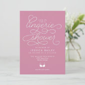 Lingerie Shower Invitation met Elegant Script Kaart (Staand voorkant)