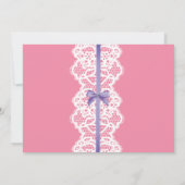 Lingerie Shower Invitation roze Bridal Party Lace Kaart (Achterkant)