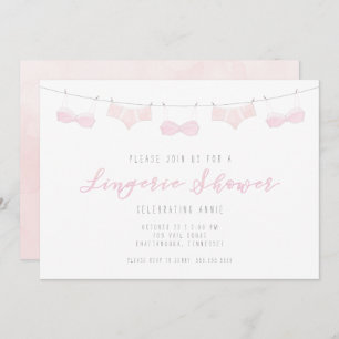 Lingerie Shower Invitation - Waterverf Kaart