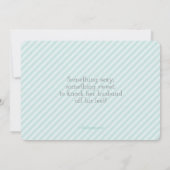 Lingerie Shower Mint Green Stripes Invitation Kaart (Achterkant)