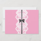 Lingerie Shower nodigt roze en zwarte bridale part Kaart (Achterkant)