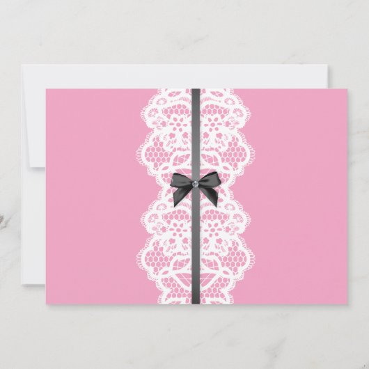 Lingerie Shower nodigt roze en zwarte bridale part Kaart (Achterkant)