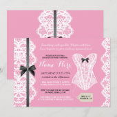 Lingerie Shower nodigt roze en zwarte bridale part Kaart (Voorkant / Achterkant)