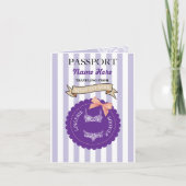 Lingerie Shower Passport Paars Plane Invite (Voorkant)
