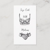 Lingerie Shower Size Kaart Black Lace Lingerie-kaa (Voorkant)